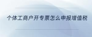 個體工商戶開專票怎么申報增值稅