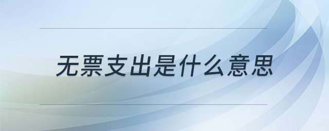 無(wú)票支出是什么意思
