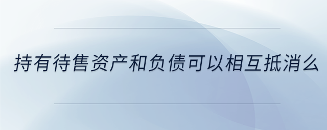 持有待售資產(chǎn)和負(fù)債可以相互抵消么