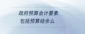 政府預(yù)算會(huì)計(jì)要素包括預(yù)算結(jié)余么