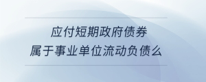 應(yīng)付短期政府債券屬于事業(yè)單位流動(dòng)負(fù)債么