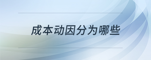 成本動(dòng)因分為哪些