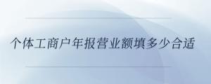 個(gè)體工商戶年報(bào)營(yíng)業(yè)額填多少合適