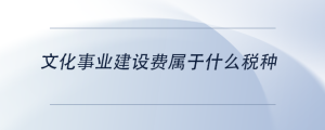 文化事業(yè)建設費屬于什么稅種
