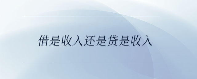 借是收入還是貸是收入