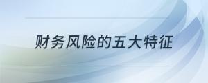 財務(wù)風(fēng)險的五大特征