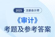 2025年注冊會(huì)計(jì)師審計(jì)考題及參考答案（考生回憶版）