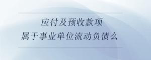 應(yīng)付及預(yù)收款項(xiàng)屬于事業(yè)單位流動(dòng)負(fù)債么