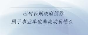 應(yīng)付長期政府債券屬于事業(yè)單位非流動(dòng)負(fù)債么