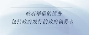 政府舉借的債務(wù)包括政府發(fā)行的政府債券么