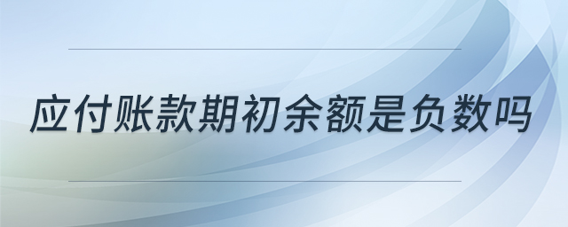 應(yīng)付賬款期初余額是負數(shù)嗎