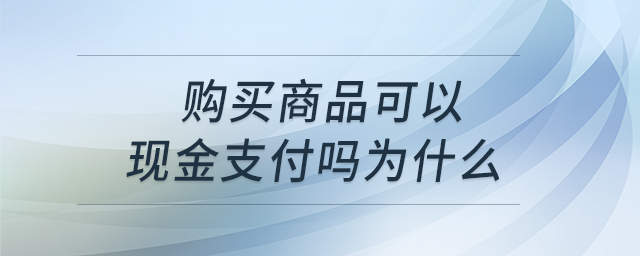購(gòu)買(mǎi)商品可以現(xiàn)金支付嗎為什么