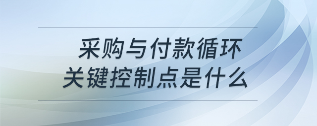 采購(gòu)與付款循環(huán)關(guān)鍵控制點(diǎn)是什么