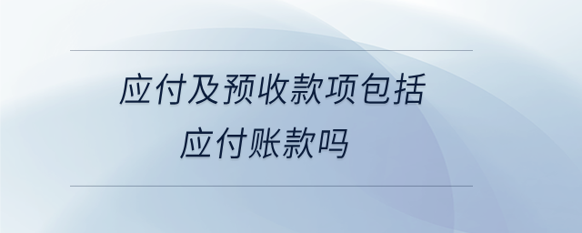 應(yīng)付及預(yù)收款項(xiàng)包括應(yīng)付賬款嗎