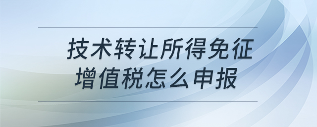 技術轉讓所得免征增值稅怎么申報