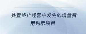 處置終止經(jīng)營中發(fā)生的增量費用列示項目
