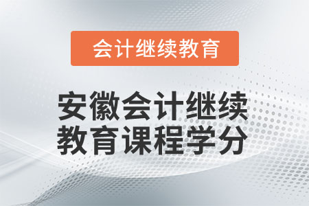 2025年安徽會計繼續(xù)教育課程學(xué)分