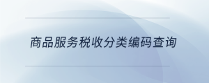 商品服務稅收分類編碼查詢