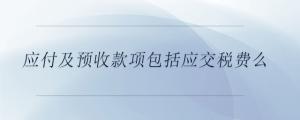 應(yīng)付及預(yù)收款項(xiàng)包括應(yīng)交稅費(fèi)么