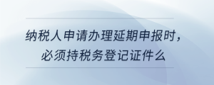 納稅人申請辦理延期申報(bào)時(shí)，必須持稅務(wù)登記證件么