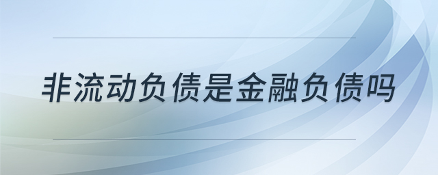 非流動(dòng)負(fù)債是金融負(fù)債嗎