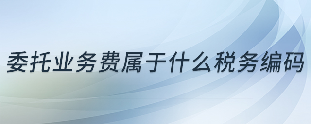 委托業(yè)務(wù)費(fèi)屬于什么稅務(wù)編碼