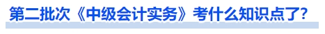 第二批次《中級(jí)會(huì)計(jì)實(shí)務(wù)》考什么知識(shí)點(diǎn)了？