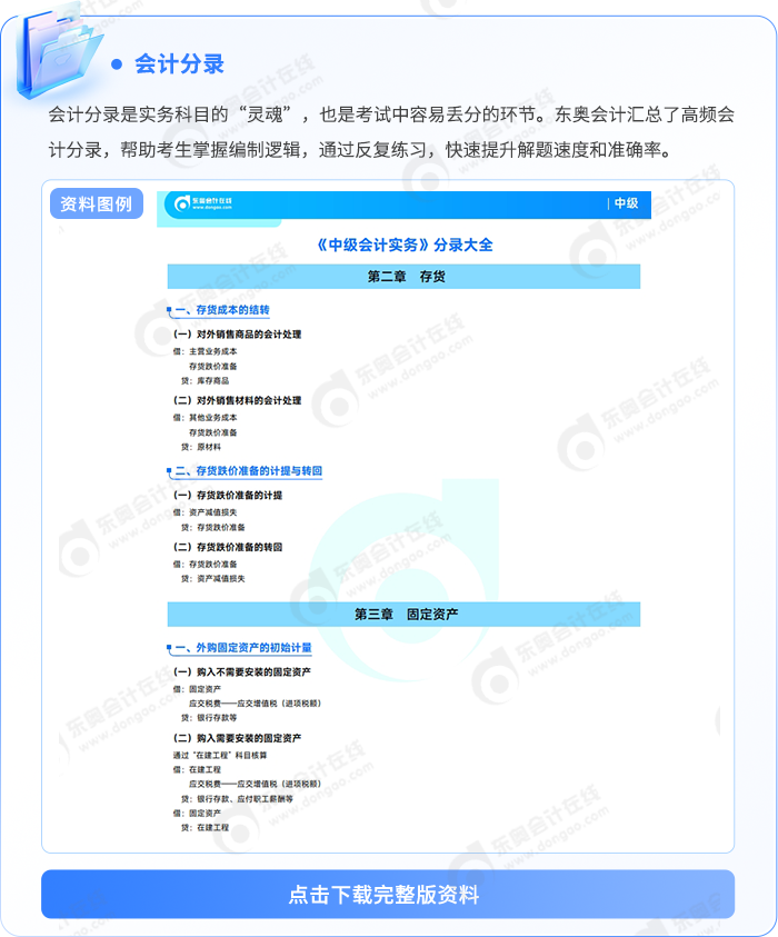 中級會計分錄