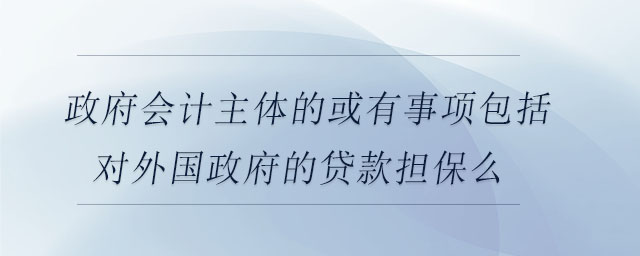 政府會計主體的或有事項包括對外國政府的貸款擔保么