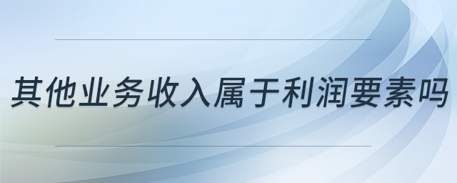 其他業(yè)務(wù)收入屬于利潤(rùn)要素嗎