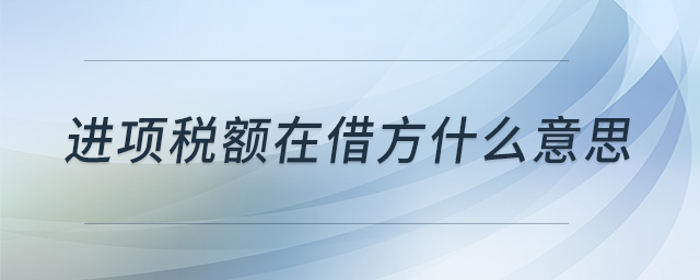 進(jìn)項稅額在借方什么意思