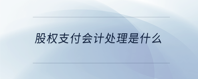 股權支付會計處理是什么