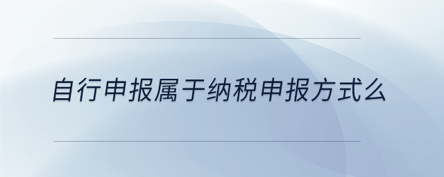 自行申報屬于納稅申報方式么