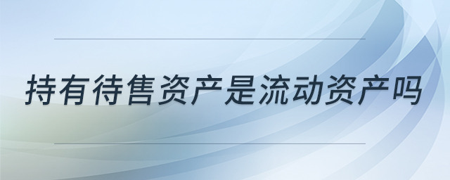 持有待售資產(chǎn)是流動(dòng)資產(chǎn)嗎