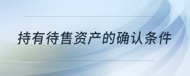 持有待售資產(chǎn)的確認條件
