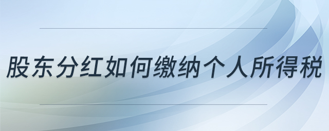 股東分紅如何繳納個人所得稅