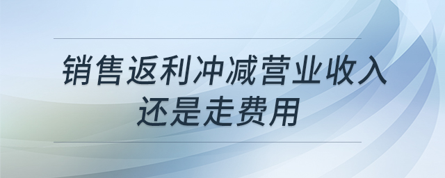 銷售返利沖減營業(yè)收入還是走費(fèi)用