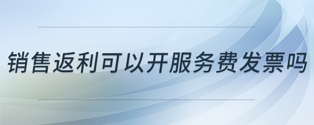 銷(xiāo)售返利可以開(kāi)服務(wù)費(fèi)發(fā)票嗎