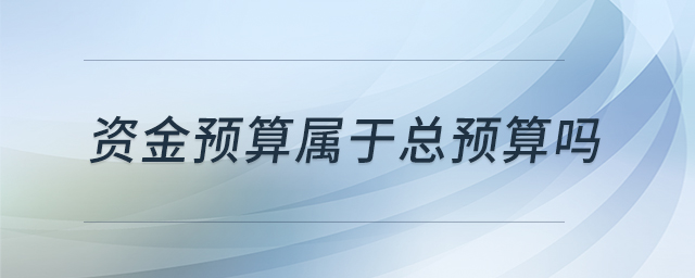 資金預(yù)算屬于總預(yù)算嗎
