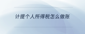 計提個人所得稅怎么做賬