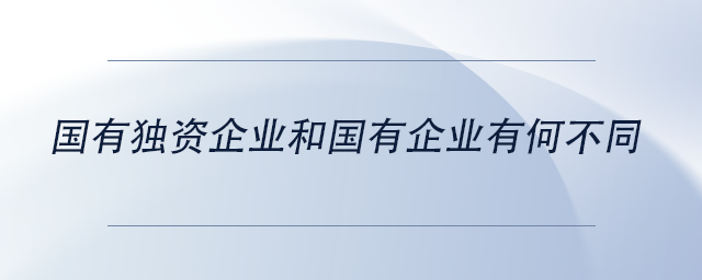 中級會計國有獨資企業(yè)和國有企業(yè)有何不同