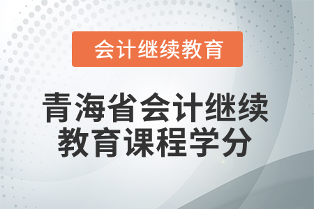 2025年青海省會計(jì)人員繼續(xù)教育課程學(xué)分